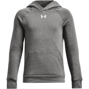 imageUnder Armour boys Rival Fleece Hoodie025 Castlerock Light Heather   White