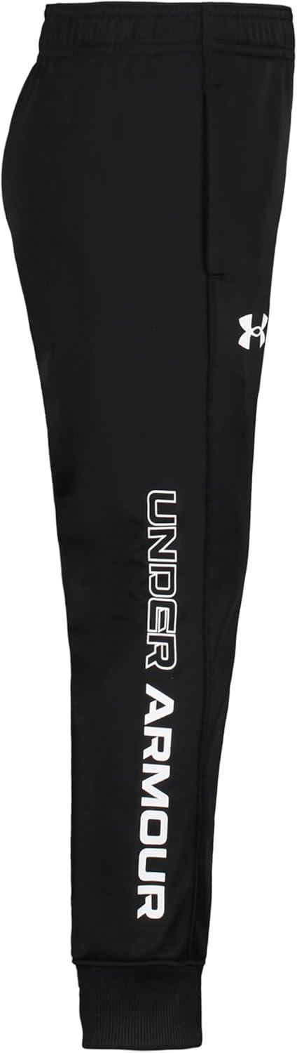 imageUnder Armour Boys Brawler Joggers Sweatpants with Elastic Waistband ampamp Pant Leg Logo DesignBlackWhite