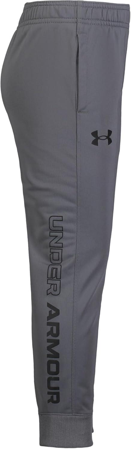 imageUnder Armour Boys Brawler Joggers Sweatpants with Elastic Waistband ampamp Pant Leg Logo DesignGrayBlack