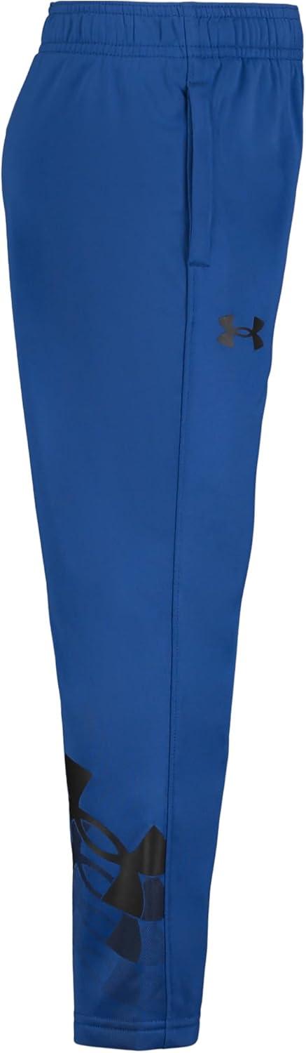 imageUnder Armour Boys Brawler Joggers Sweatpants with Elastic Waistband ampamp Pant Leg Logo DesignTech BlueBlack Logo