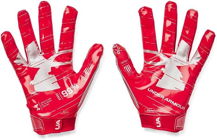 imageUnder Armour Boys F8 Football GlovesRed 600Metallic Silver