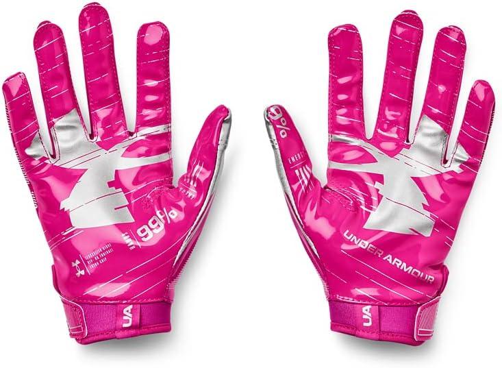 imageUnder Armour Boys F8 Football GlovesTropic Pink 654Metallic Silver