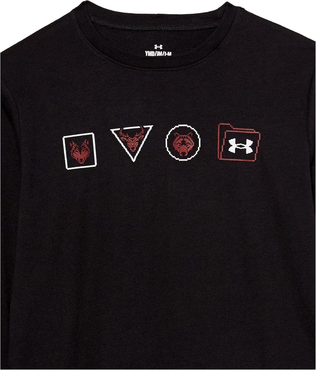 imageUnder Armour Boys Outdoor Long Sleeve Tee Stylish Crew Neckline Cute Full FitBlack Multi  Linux