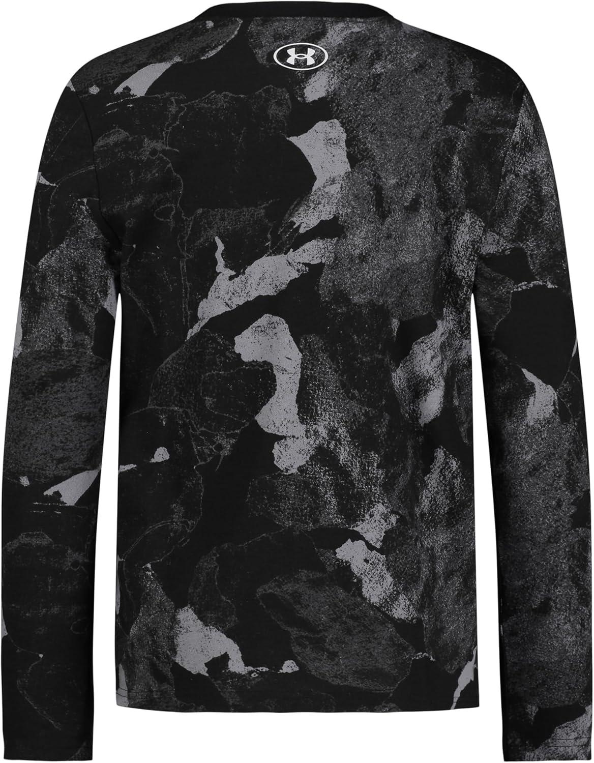 imageUnder Armour Boys Outdoor Long Sleeve Tee Stylish Crew Neckline Cute Full FitBlack Rock Shades