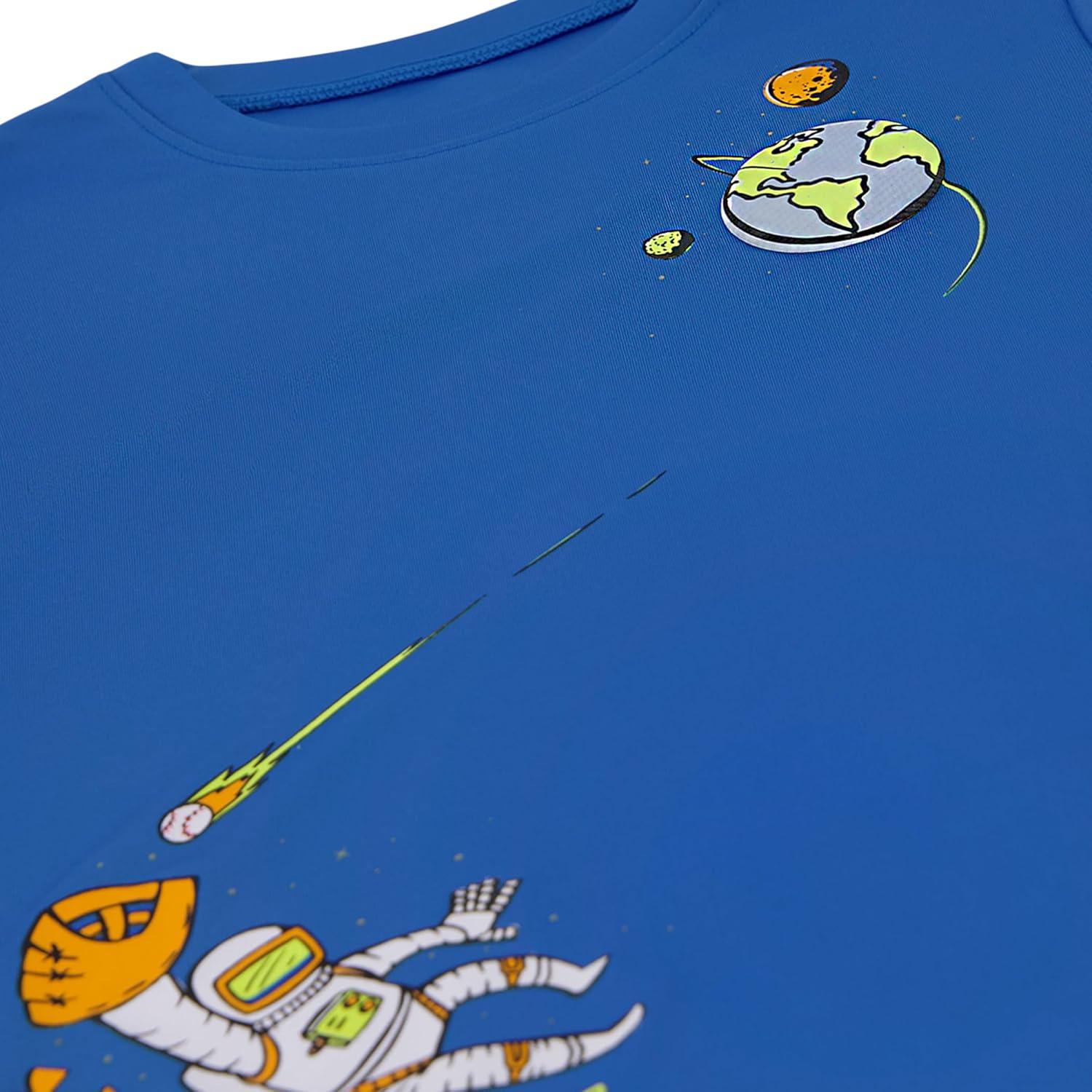 imageUnder Armour Boys Outdoor Long Sleeve Tee Stylish Crew Neckline Cute Full FitBlue Atlantis Astronaut Graphic Tee