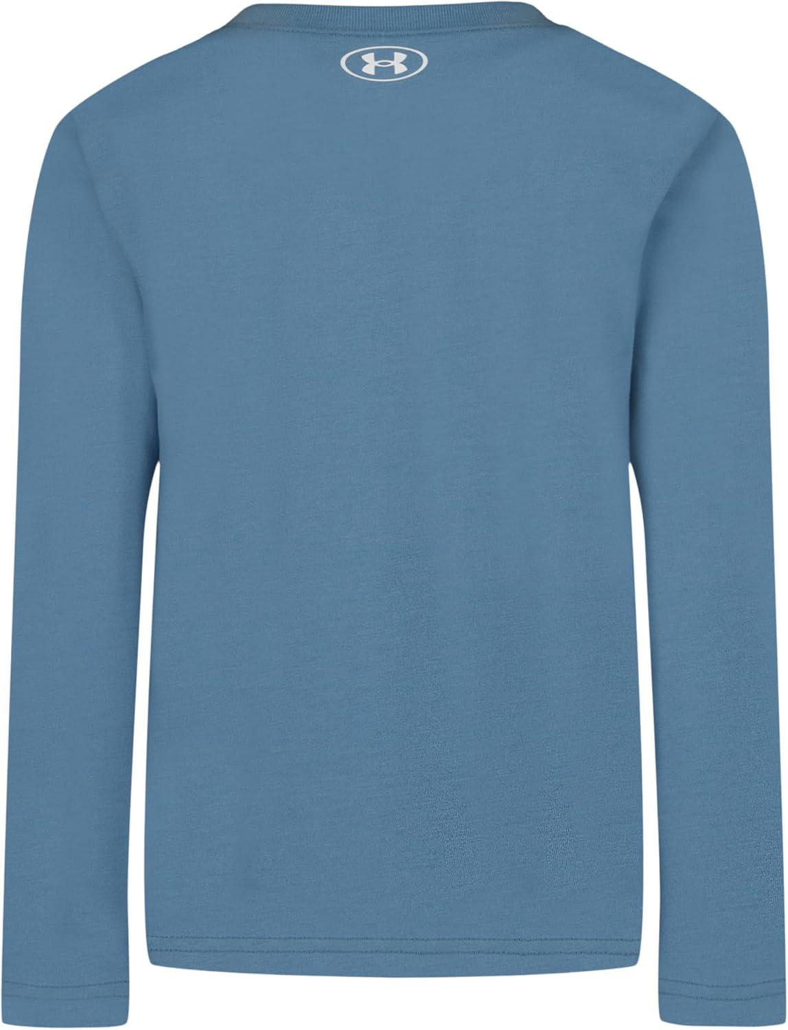 imageUnder Armour Boys Outdoor Long Sleeve Tee Stylish Crew Neckline Cute Full FitBlue Smoke Football Graphic Tee