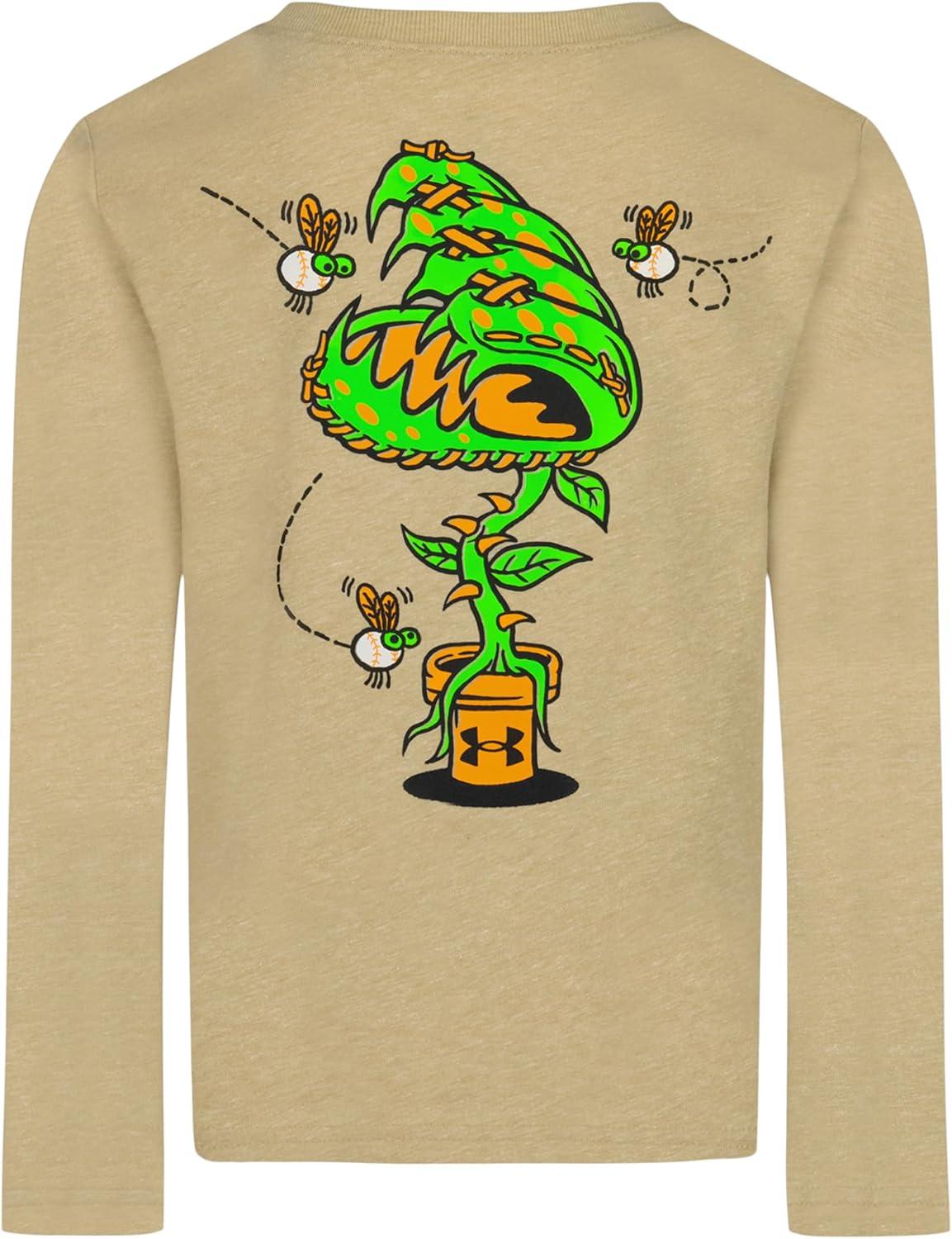 imageUnder Armour Boys Outdoor Long Sleeve Tee Stylish Crew Neckline Cute Full FitField Khaki