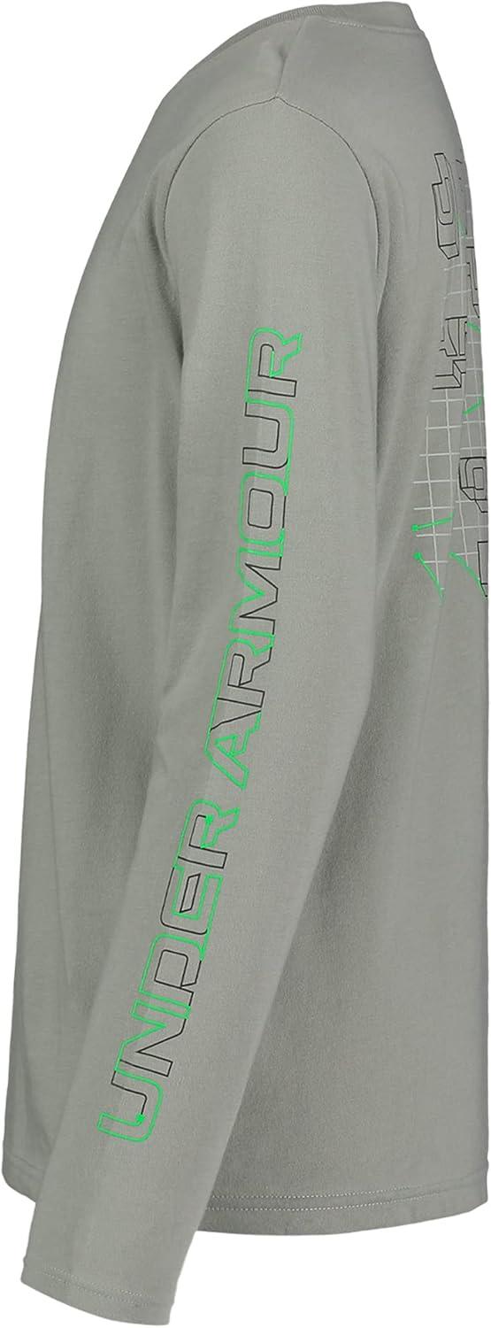 imageUnder Armour Boys Outdoor Long Sleeve Tee Stylish Crew Neckline Cute Full FitGrove Green  Multi