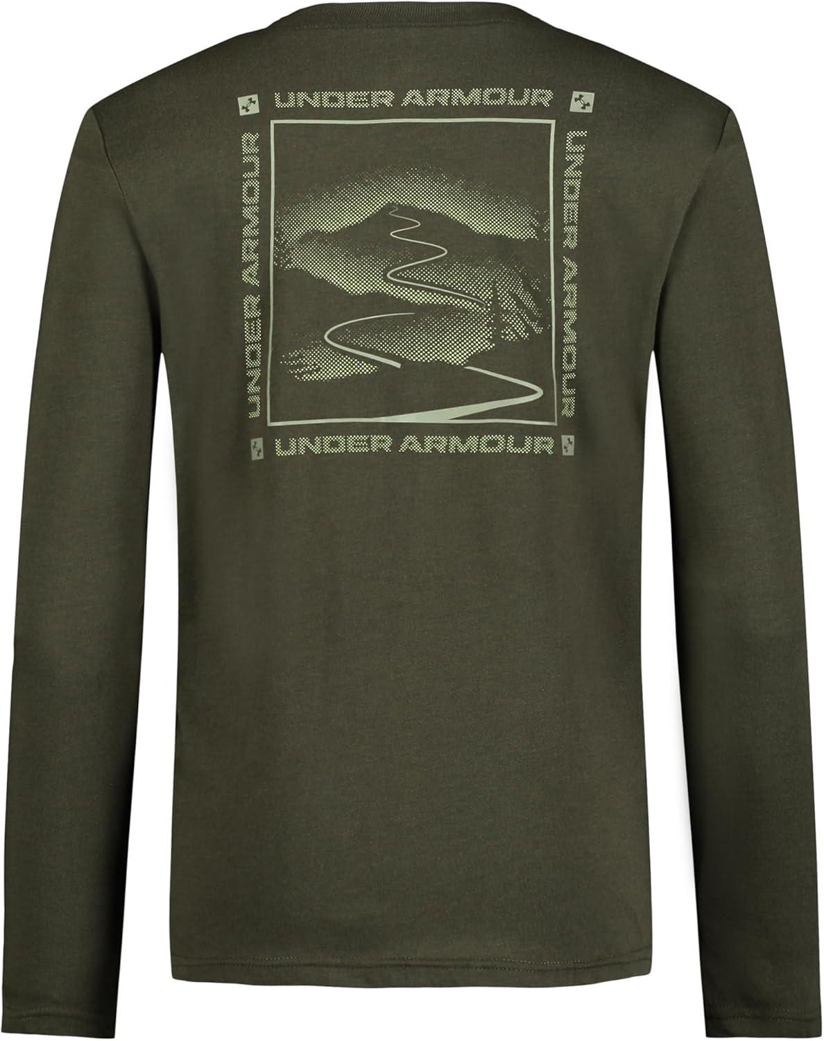 imageUnder Armour Boys Outdoor Long Sleeve Tee Stylish Crew Neckline Cute Full FitMarine Fog