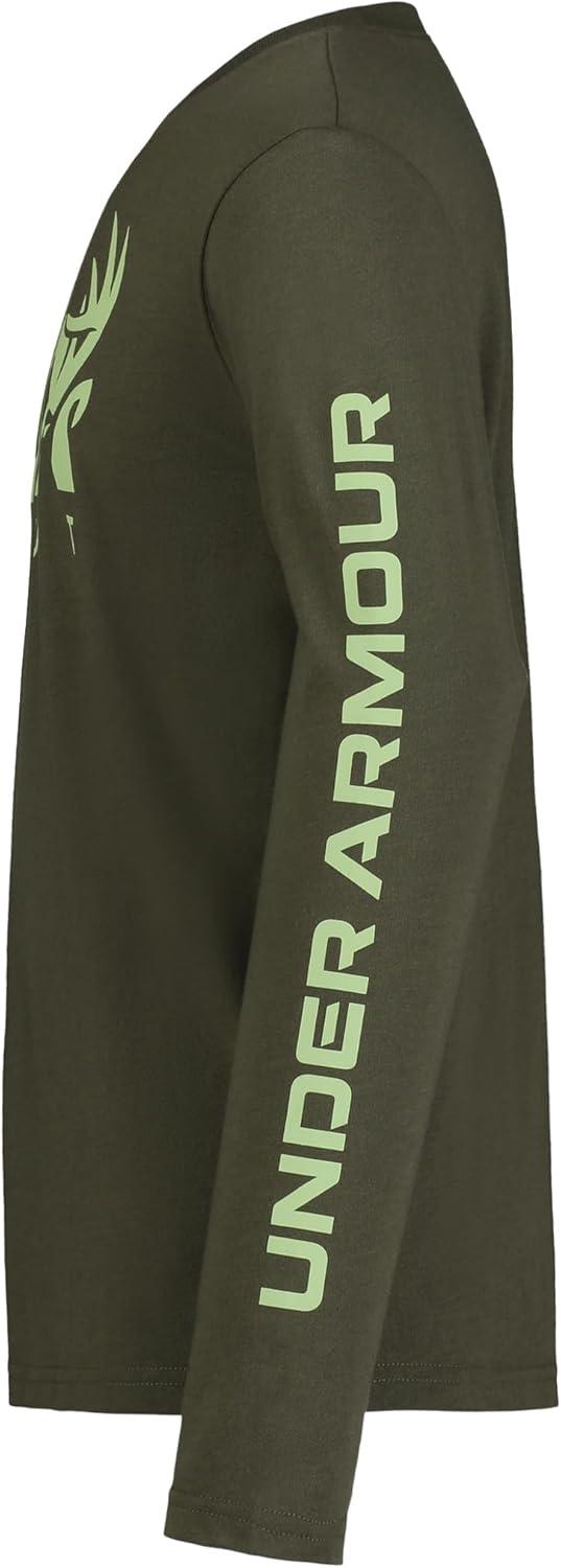 imageUnder Armour Boys Outdoor Long Sleeve Tee Stylish Crew Neckline Cute Full FitMarine Green Hunt