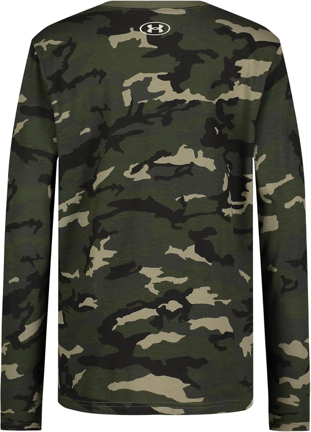imageUnder Armour Boys Outdoor Long Sleeve Tee Stylish Crew Neckline Cute Full FitOd Green Woodland