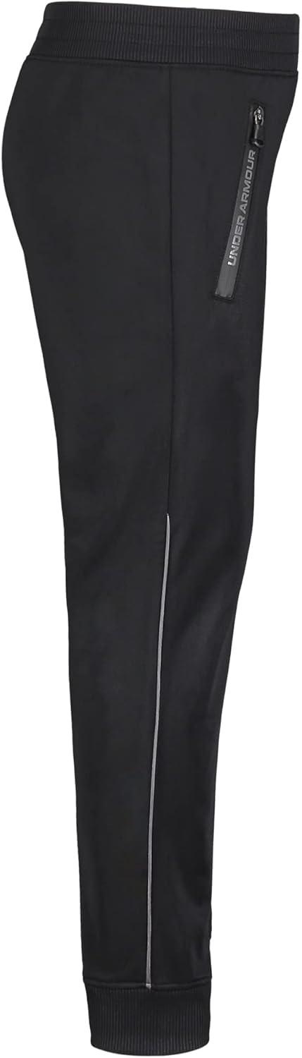 imageUnder Armour Boys Pennant Tapered Track Pants Jogger Style Sweatpants with Zipper PocketsBlack  Core