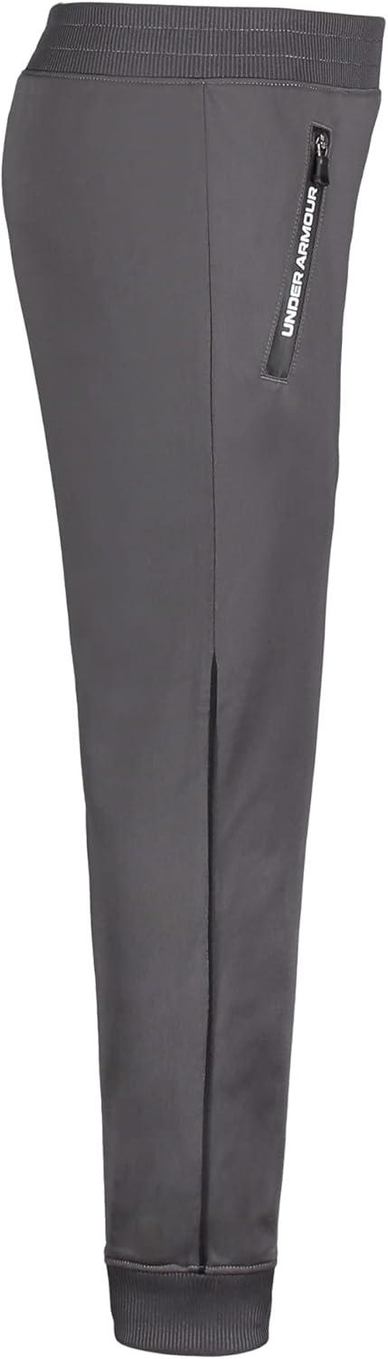 imageUnder Armour Boys Pennant Tapered Track Pants Jogger Style Sweatpants with Zipper PocketsCharcoal  Core