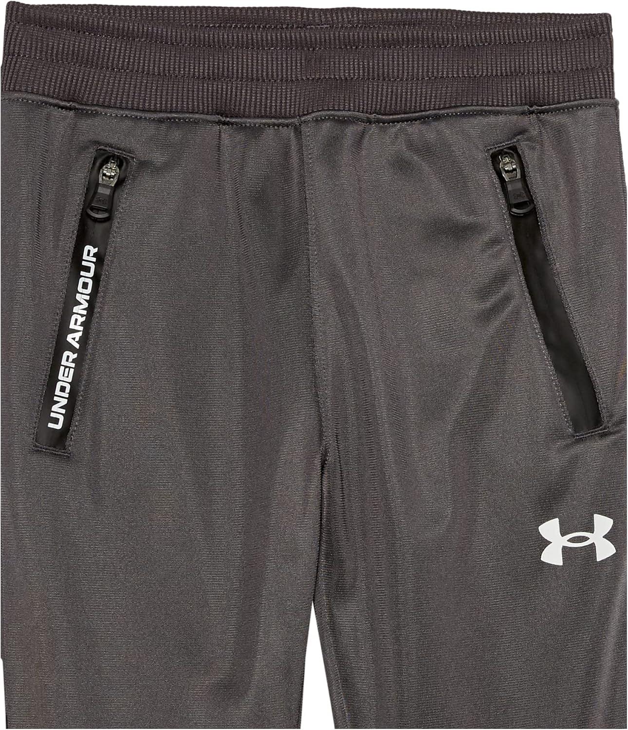 imageUnder Armour Boys Pennant Tapered Track Pants Jogger Style Sweatpants with Zipper PocketsCharcoal  Core