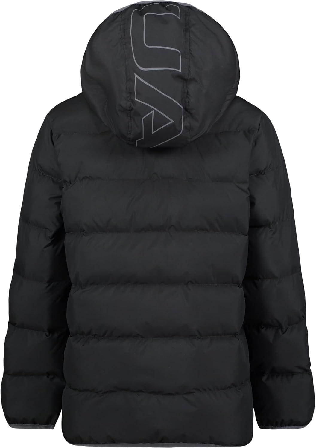 imageUnder Armour Boys Pronto Puffer Jacket MidWeight Zip Up Closure Repels WaterBlack With Grey Zipper