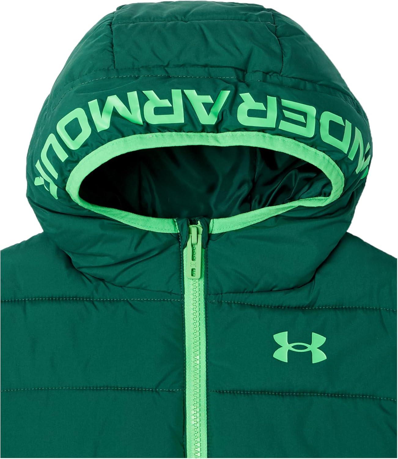 imageUnder Armour Boys Pronto Puffer Jacket MidWeight Zip Up Closure Repels WaterGreenwood