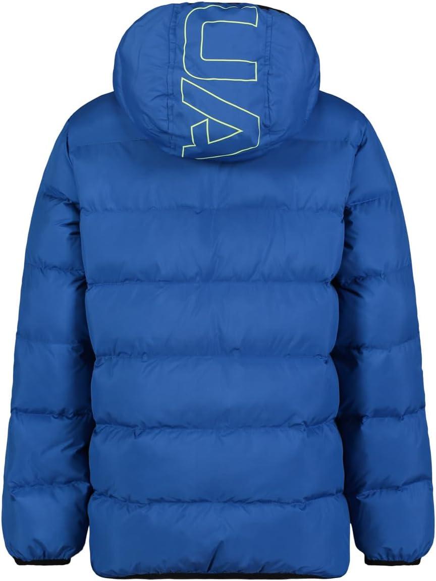 imageUnder Armour Boys Pronto Puffer Jacket MidWeight Zip Up Closure Repels WaterTech Blue