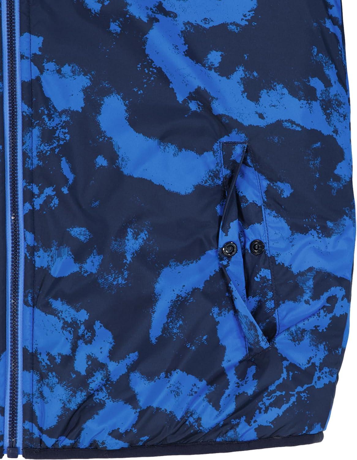 imageUnder Armour Boys Pronto Puffer Jacket MidWeight Zip Up Closure Repels WaterWashed Navy Reversible
