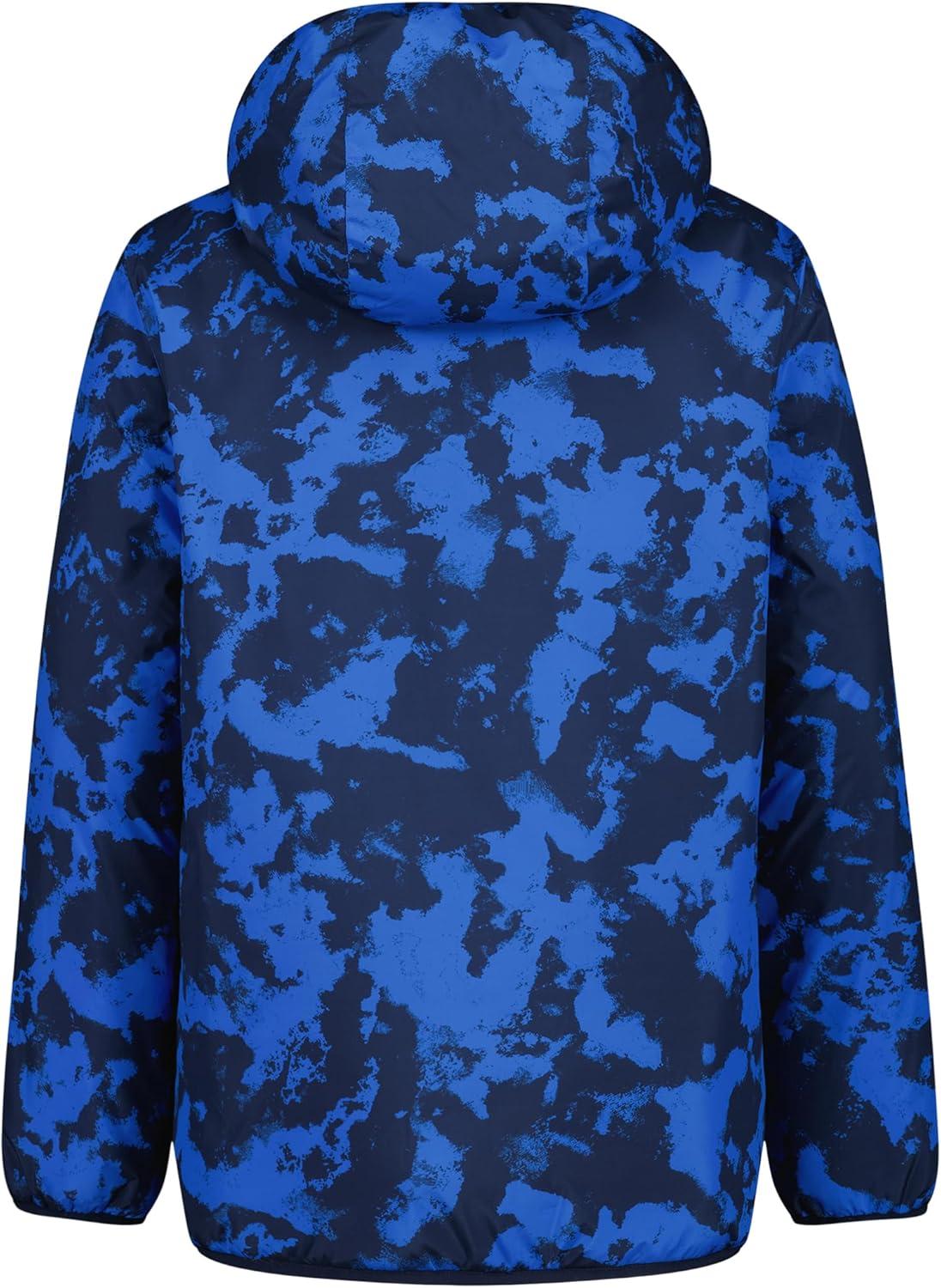 imageUnder Armour Boys Pronto Puffer Jacket MidWeight Zip Up Closure Repels WaterWashed Navy Reversible