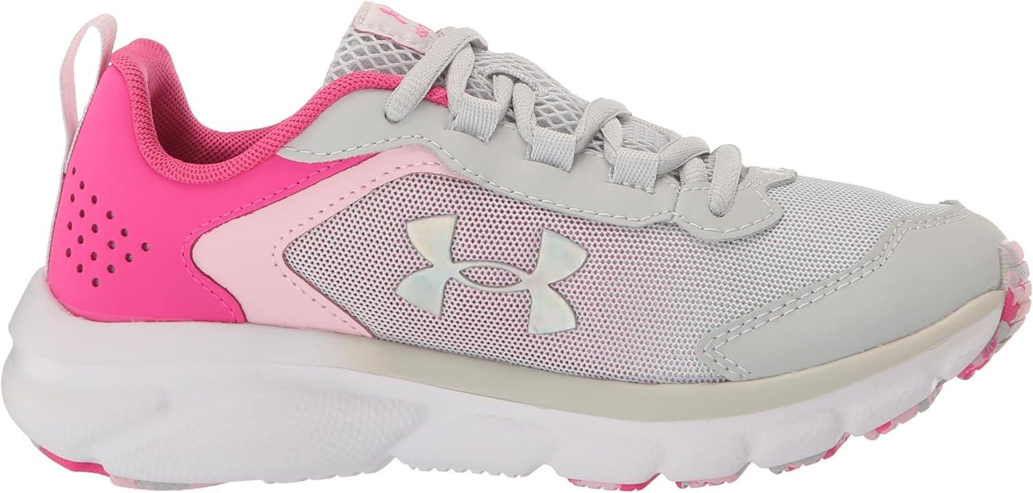 imageUnder Armour UnisexBaby Grade School Assert 9 Running Shoe104 Halo GrayRebel PinkIridescent