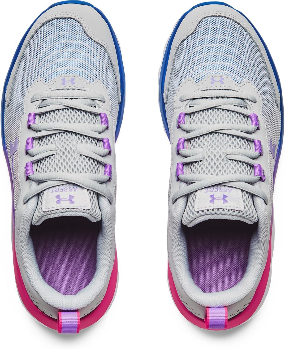 imageUnder Armour UnisexBaby Grade School Assert 9 Running Shoe106 Halo GrayWhiteVivid Lilac