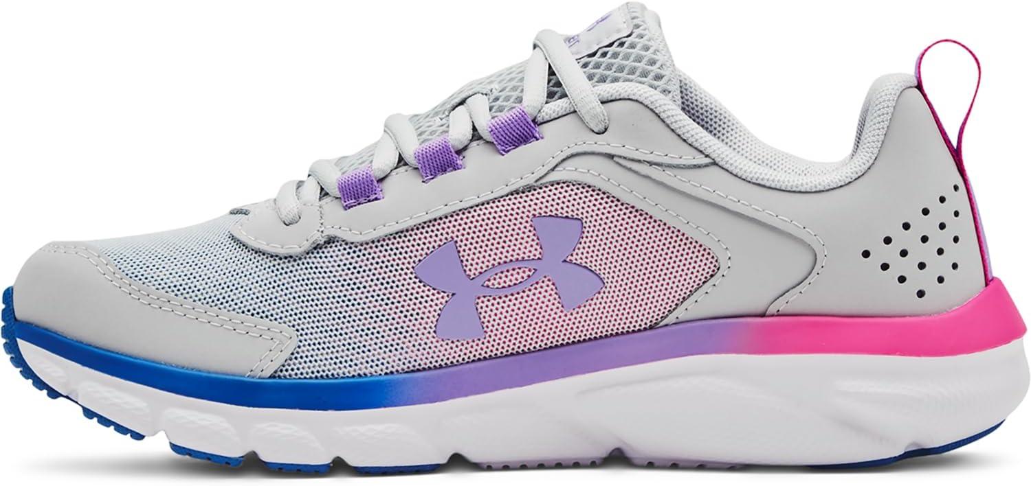 imageUnder Armour UnisexBaby Grade School Assert 9 Running Shoe106 Halo GrayWhiteVivid Lilac
