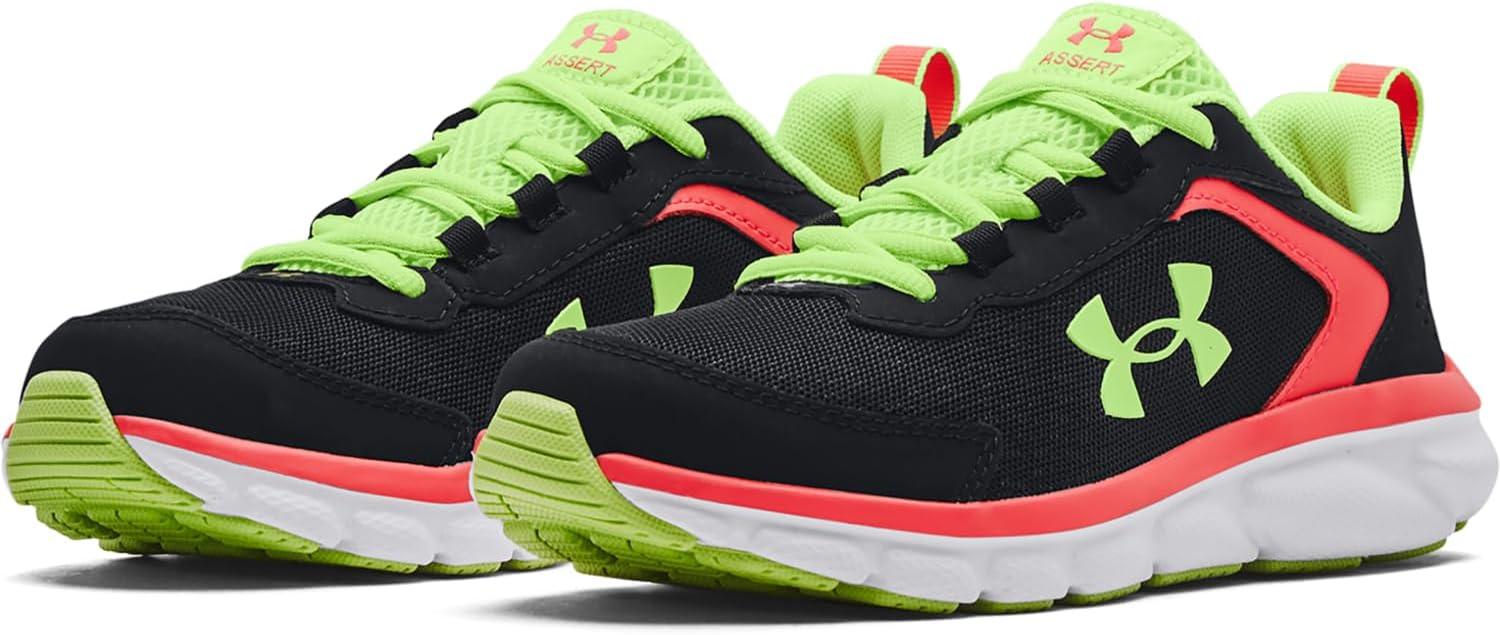 imageUnder Armour UnisexBaby Grade School Assert 9 Running ShoeBlack 001Quirky Lime