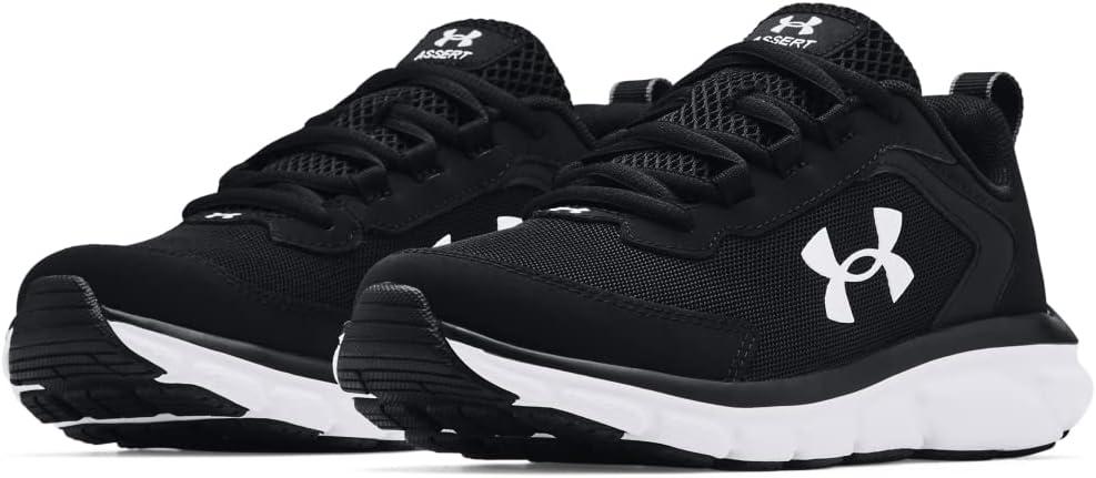 imageUnder Armour UnisexBaby Grade School Assert 9 Running ShoeBlackWhite
