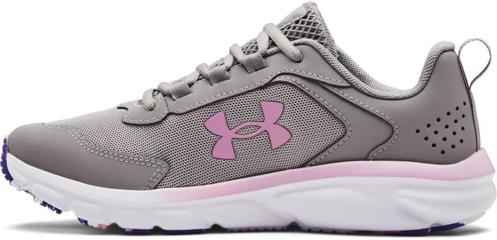 imageUnder Armour UnisexBaby Grade School Assert 9 Running ShoeGray Wolf 100Pacific Purple