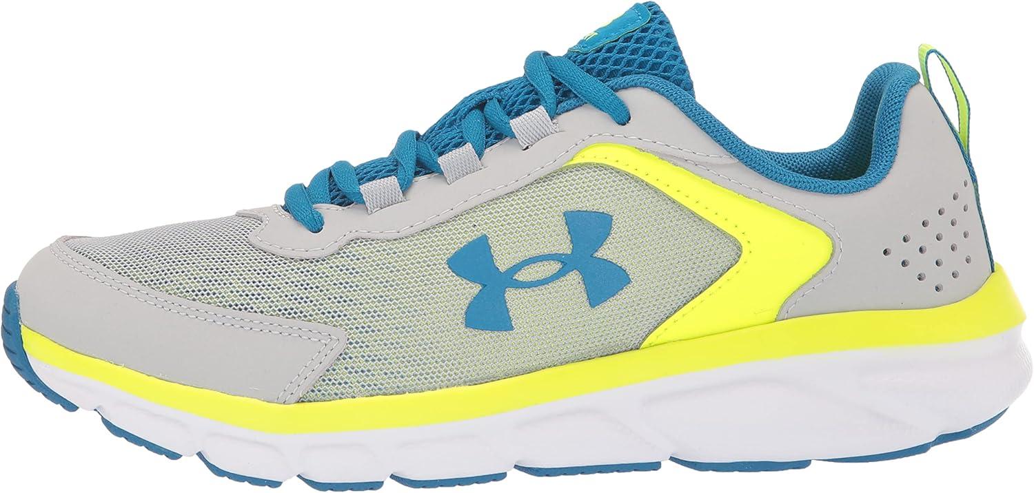 imageUnder Armour UnisexBaby Grade School Assert 9 Running ShoeMod Gray 104Cruise Blue