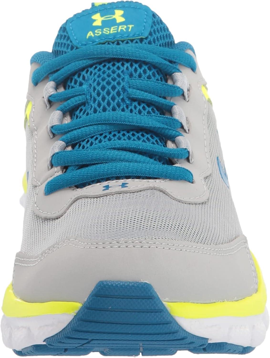 imageUnder Armour UnisexBaby Grade School Assert 9 Running ShoeMod Gray 104Cruise Blue