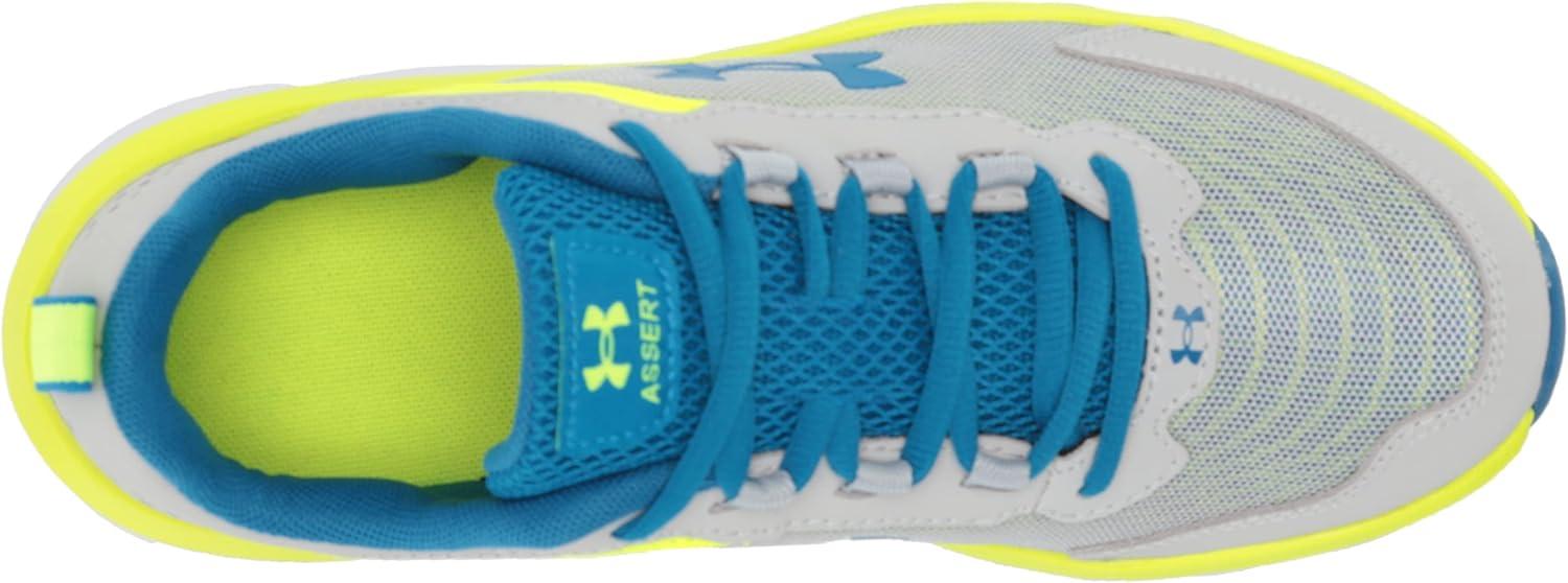 imageUnder Armour UnisexBaby Grade School Assert 9 Running ShoeMod Gray 104Cruise Blue