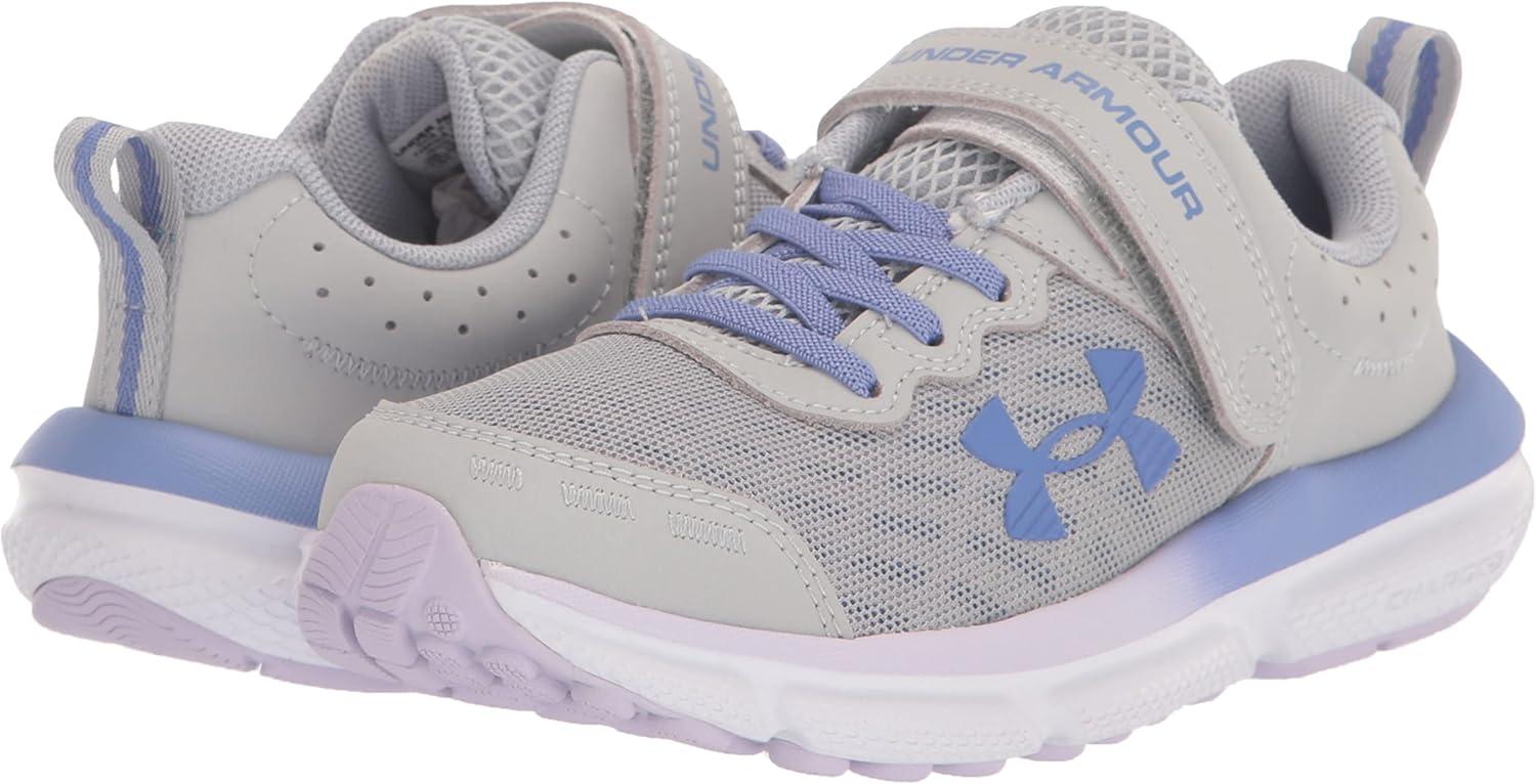 imageUnder Armour UnisexChild Pre School Assert 10 Alternate Closure101 Mod GrayNebula PurpleBaja Blue