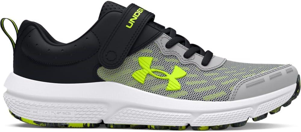 imageUnder Armour UnisexChild Pre School Assert 10 Alternate Closure102 Mod GrayBlackHigh Vis Yellow