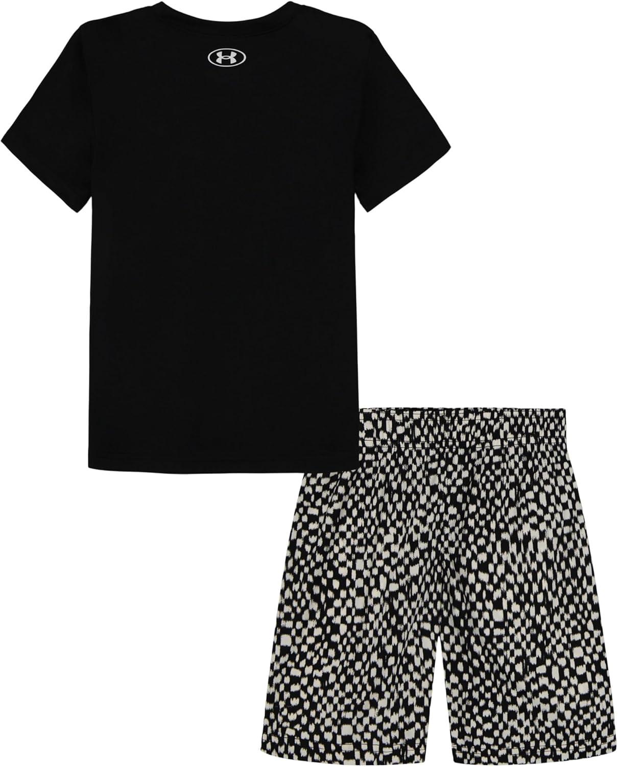 imageUnder Armour babygirls Ua Terrazzo Leopard Heart SetShort SetBlack Checker