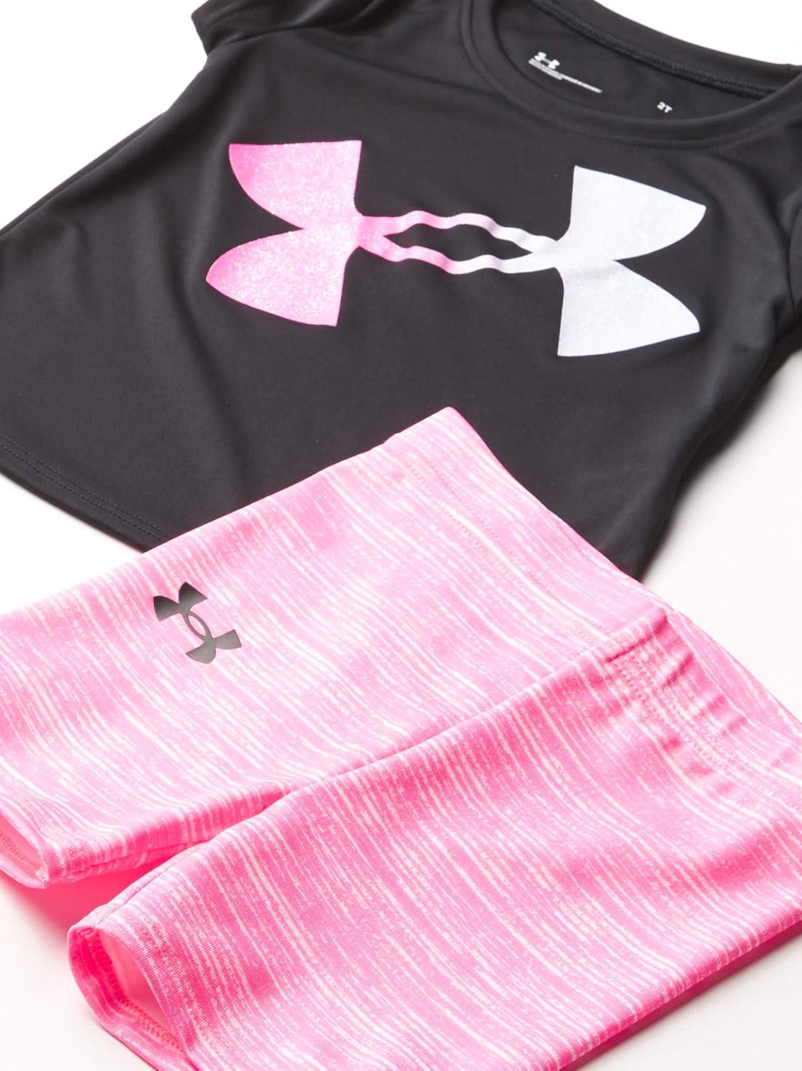 imageUnder Armour babygirls Ua Terrazzo Leopard Heart SetShort SetBlack S21