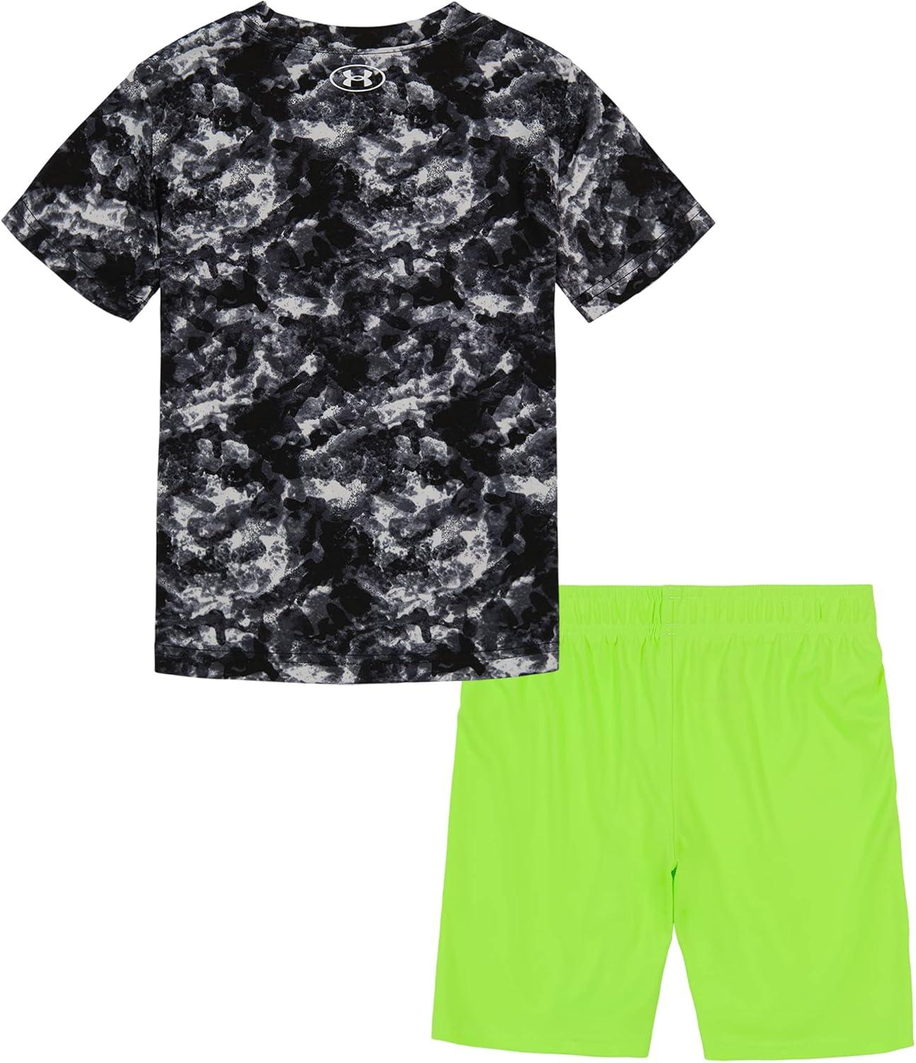 imageUnder Armour babygirls Ua Terrazzo Leopard Heart SetShort SetBlack Seafoam