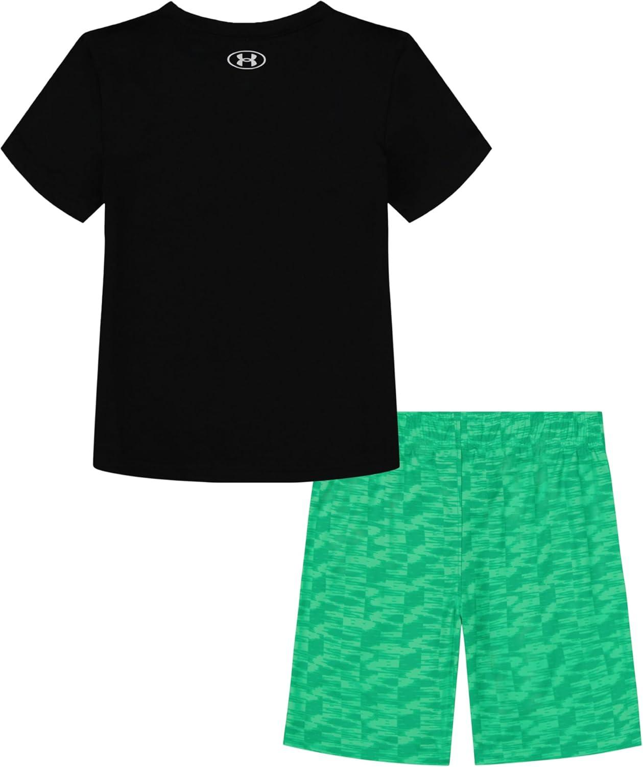 imageUnder Armour babygirls Ua Terrazzo Leopard Heart SetShort SetBlackGreen Geo