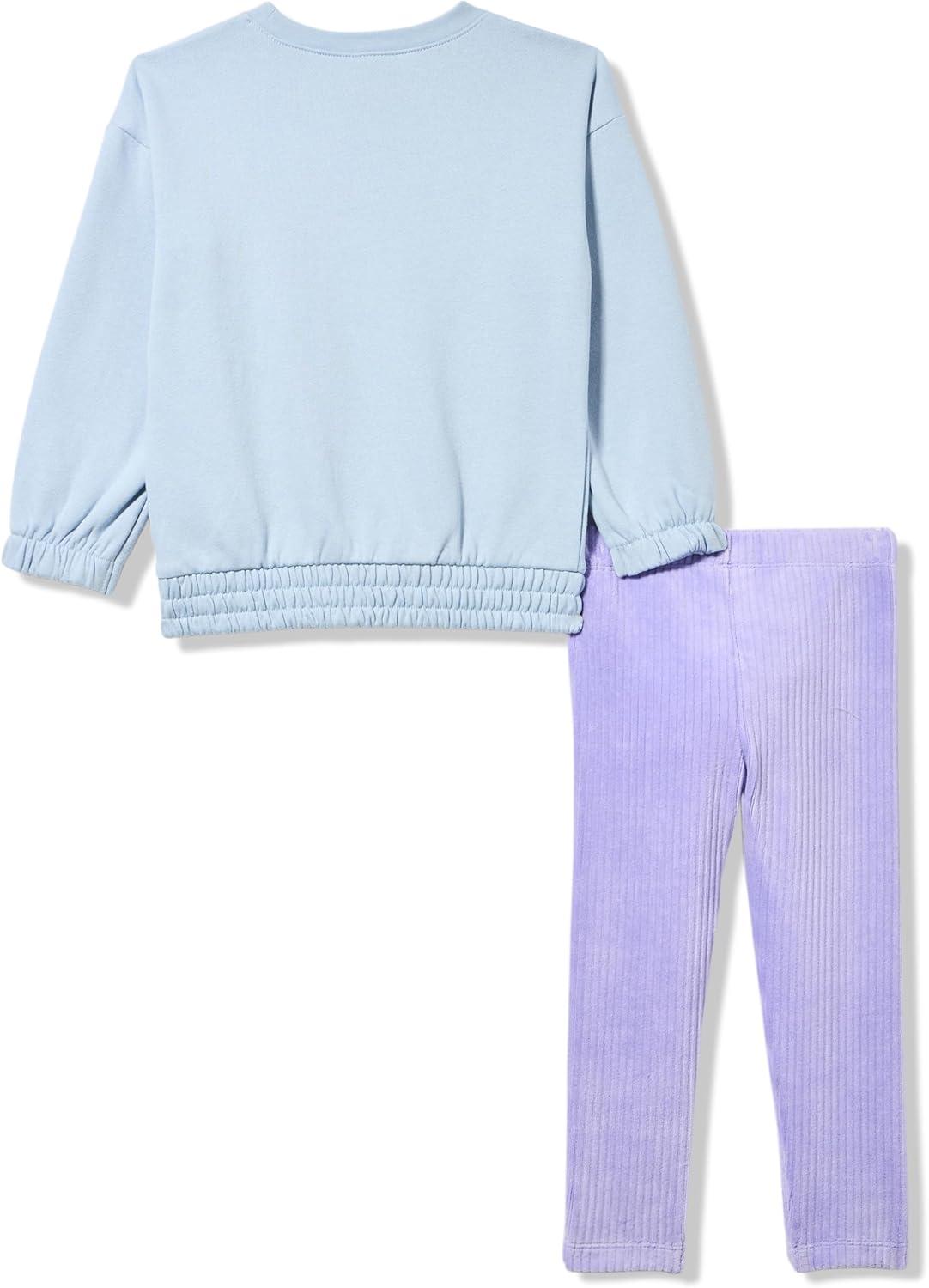 imageUnder Armour babygirls Ua Terrazzo Leopard Heart SetShort SetBlue Calm Rib Velour