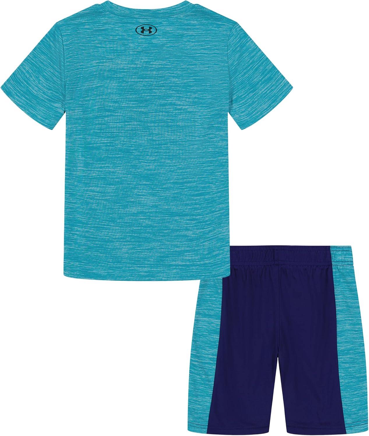 imageUnder Armour babygirls Ua Terrazzo Leopard Heart SetShort SetBlue Surf Dropback