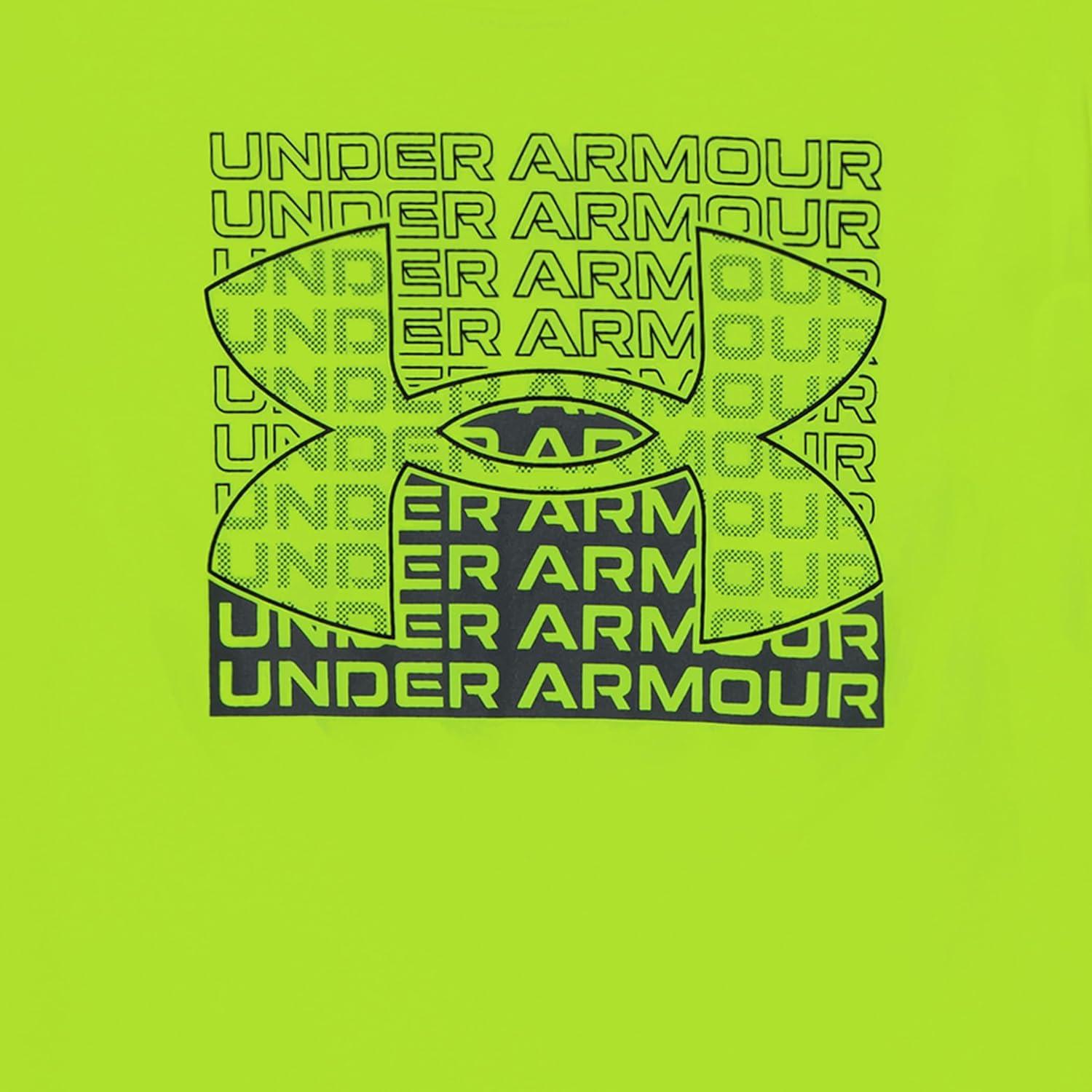 imageUnder Armour babygirls Ua Terrazzo Leopard Heart SetShort SetHivis Yellow Tri Logo
