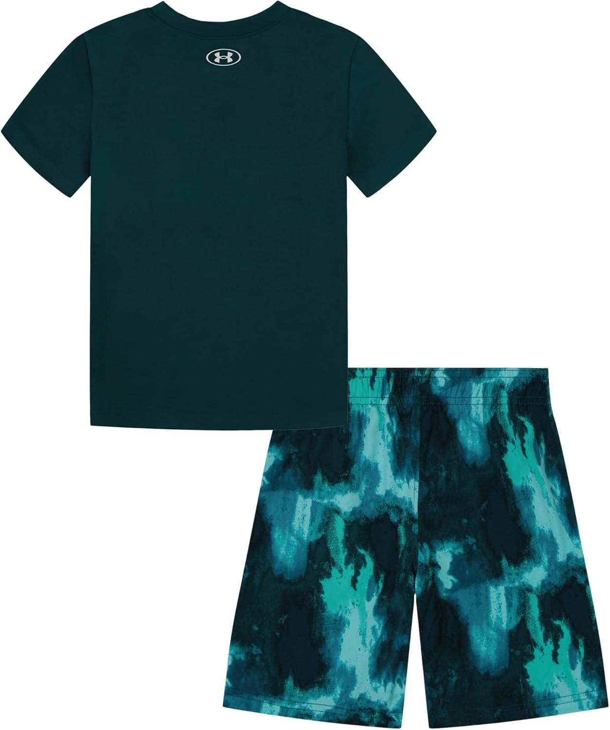 imageUnder Armour babygirls Ua Terrazzo Leopard Heart SetShort SetHydro Teal Blur