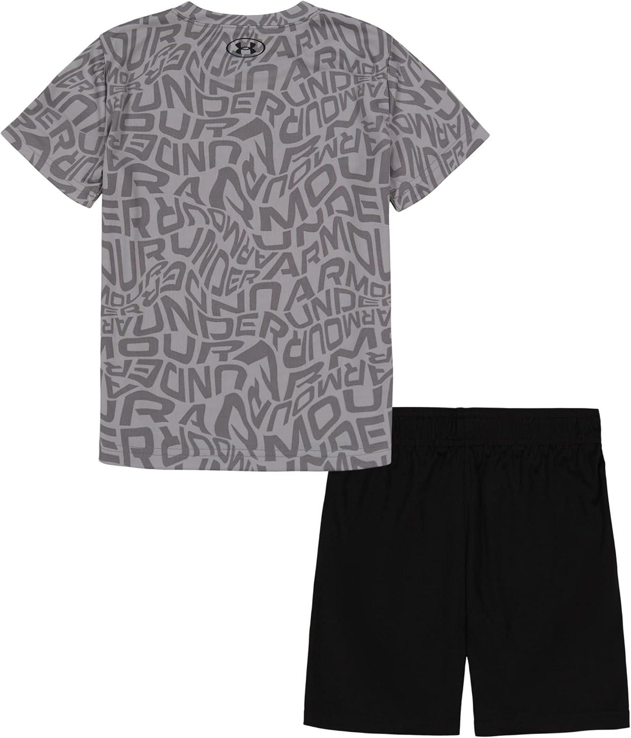imageUnder Armour babygirls Ua Terrazzo Leopard Heart SetShort SetMod Gray Warp