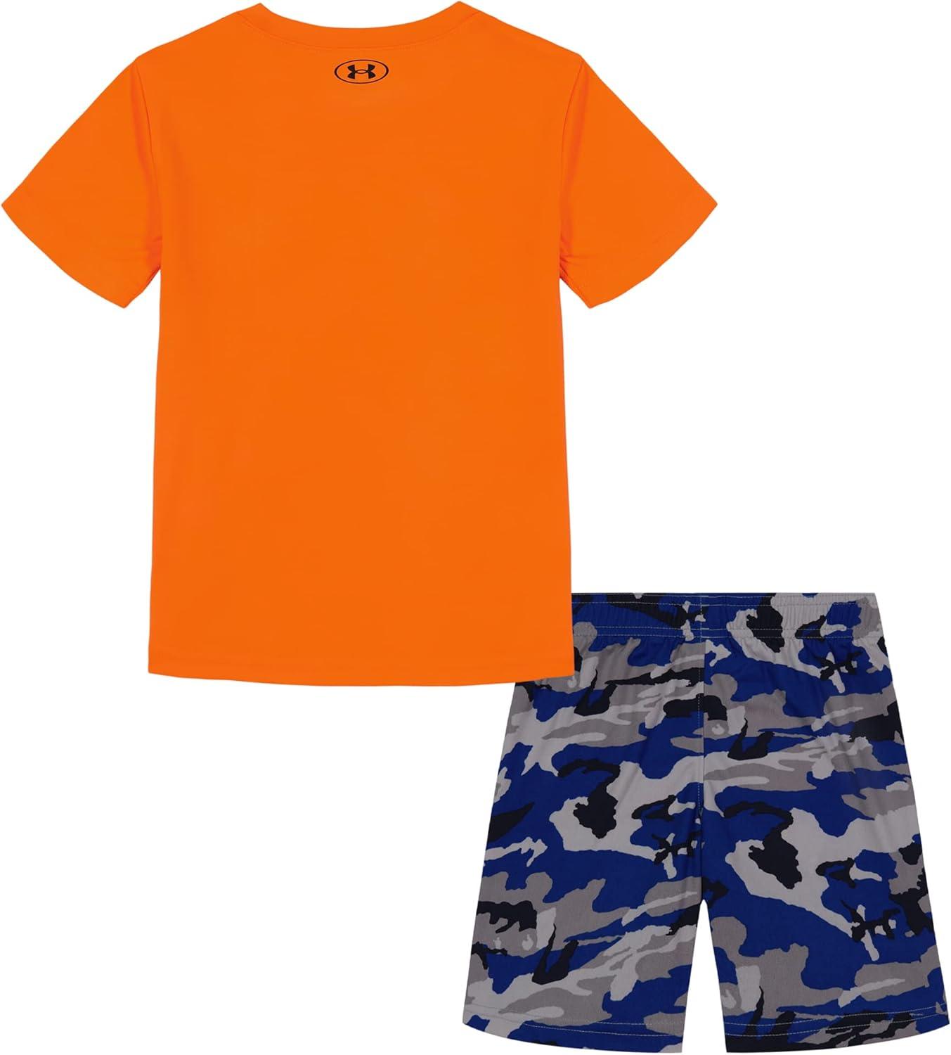 imageUnder Armour babygirls Ua Terrazzo Leopard Heart SetShort SetOrange Blast Woodland