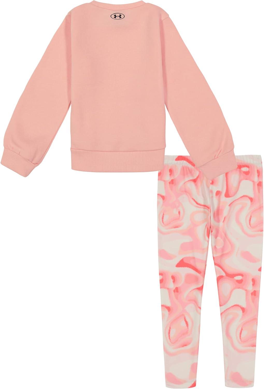 imageUnder Armour babygirls Ua Terrazzo Leopard Heart SetShort SetPink Fizz Crewneck