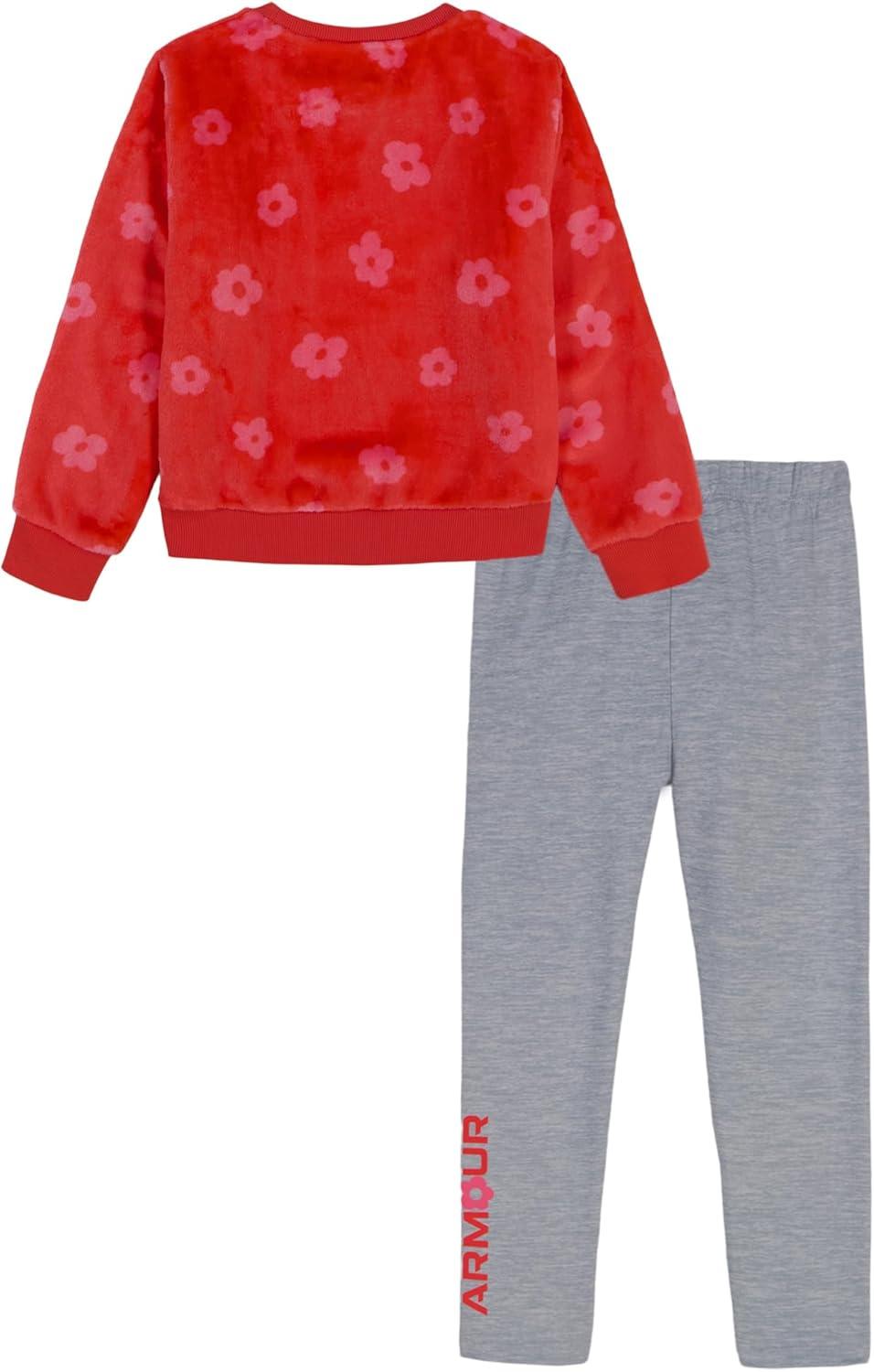 imageUnder Armour babygirls Ua Terrazzo Leopard Heart SetShort SetRacer Red Sherpa
