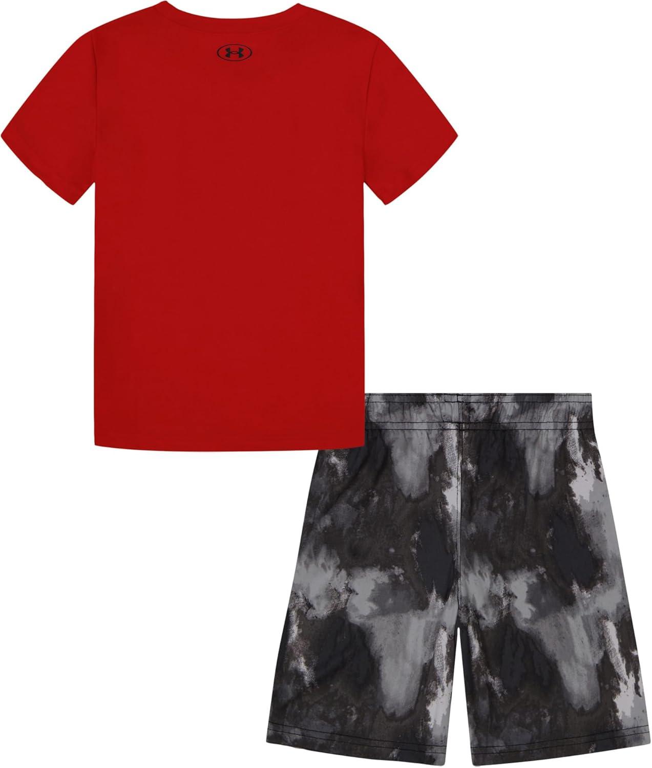 imageUnder Armour babygirls Ua Terrazzo Leopard Heart SetShort SetRedBlack Blur