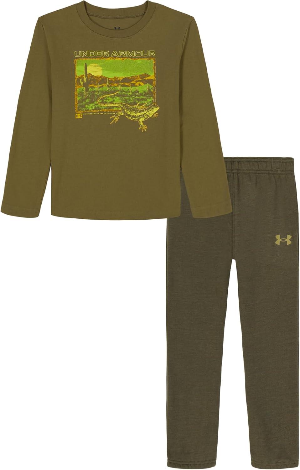 imageUnder Armour boys Hoodie Set Bottoms ampamp Hoodie Lightweight ampamp Relaxed Fit Zip UpCanteen Green Desert Lizard