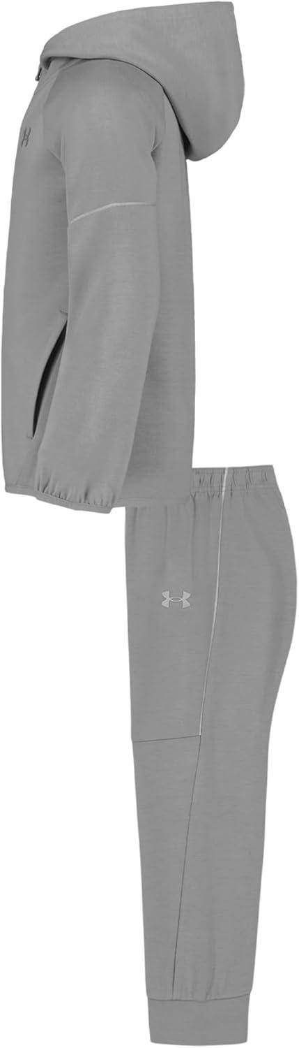 imageUnder Armour boys Hoodie Set Bottoms ampamp Hoodie Lightweight ampamp Relaxed Fit Zip UpDouble Knit Full Zip  Steel
