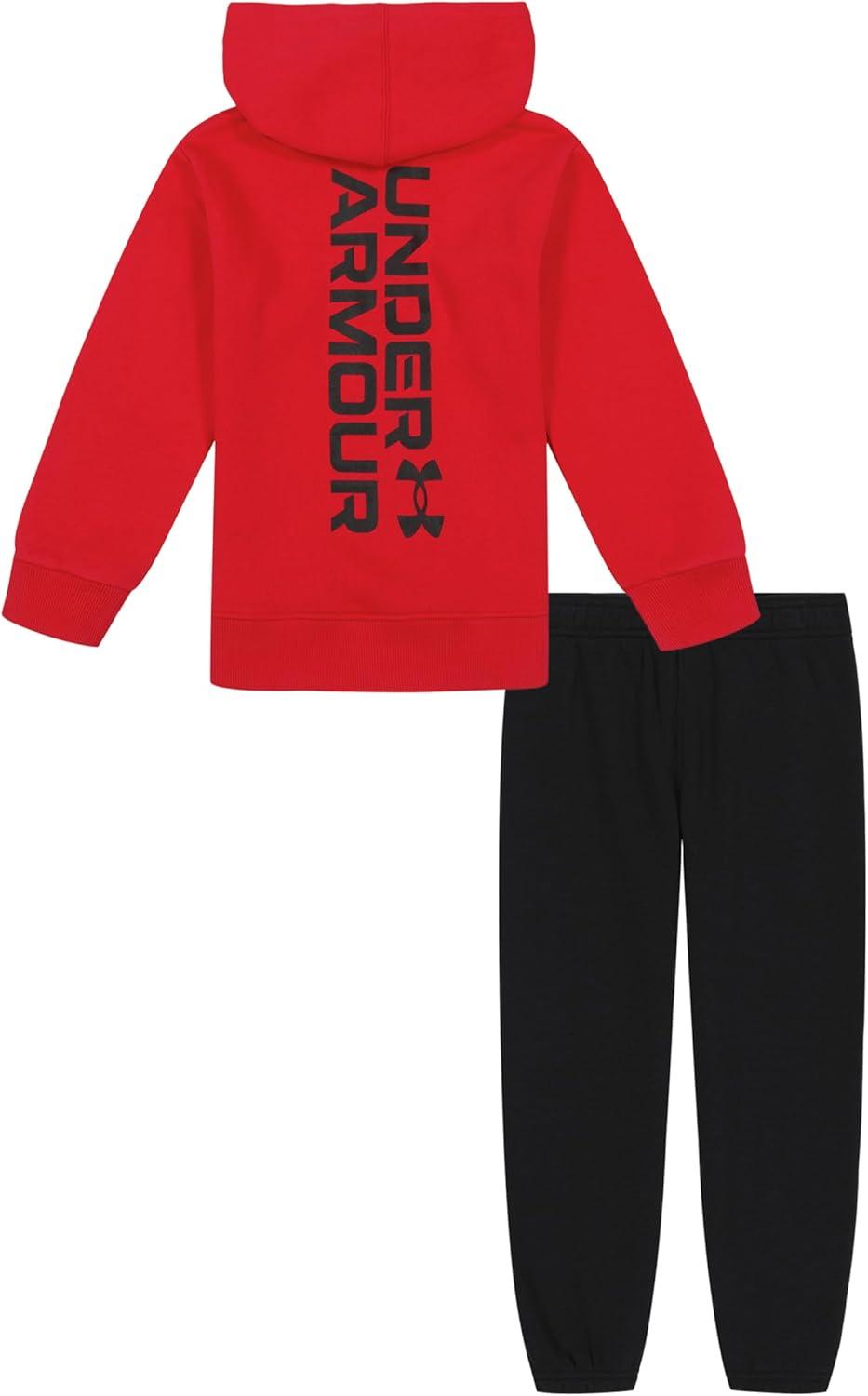 imageUnder Armour boys Hoodie Set Bottoms ampamp Hoodie Lightweight ampamp Relaxed Fit Zip UpRedBlack